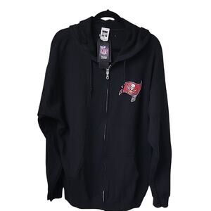 Junk Food NFL Black Tampa Bay Buccaneers Fleece Full Zip Hoodie Adult XL NWT